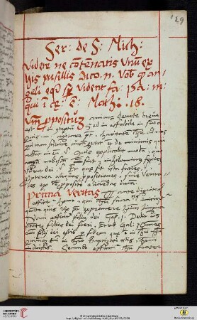 Sermo de S: Michaele [Predigttext, Mt 18,10:]