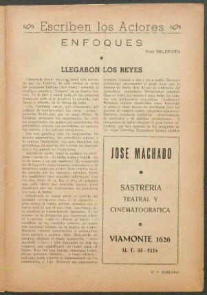 Escriben los Actores : Enfoques por Telefoto - LLegaron los reyes