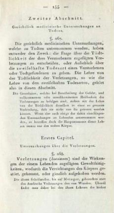 Zweiter Abschnitt. Gerichtlich medicinische Untersuchungen an Todten