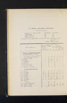 VI. Fünfte medicinische Abteilung.