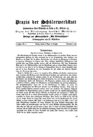 Praxis der Schülerwerkstatt