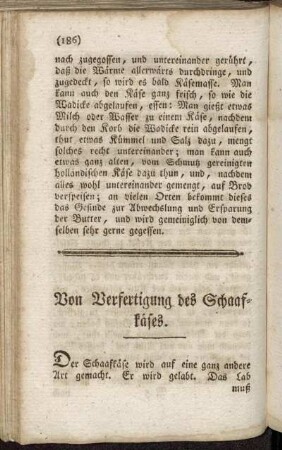 Von Verfertigung des Schaafkäses.