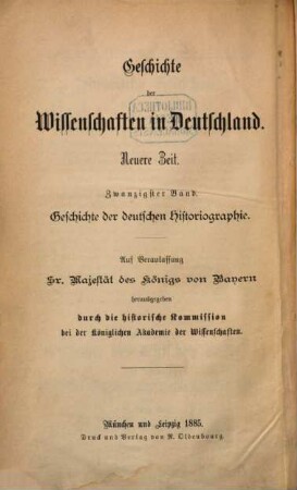 Geschichte der Deutschen Historiographie seit dem Auftreten des Humanismus