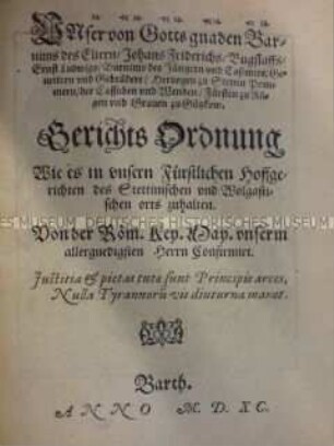 Gerichtsordnung des Herzogtums Pommern-Stettin