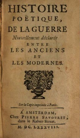 Histoire poetique de la guerre