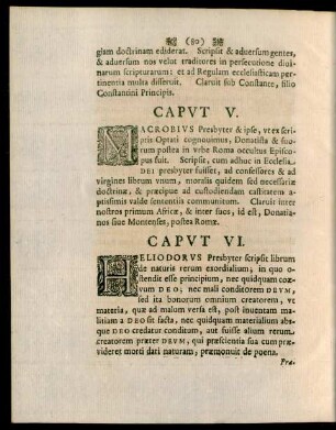 Caput VI - Caput X