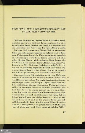 Berufung Zum Oberkommandanten Der Ungarischen Honvéd 1848