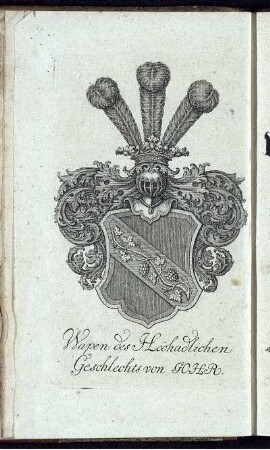 Wapen des Hochadlichen Geschlechts von Gohr