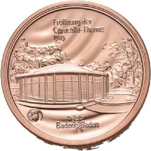 Medaille auf die Eröffnung der Caracalla-Therme in Baden-Baden von Victor Huster