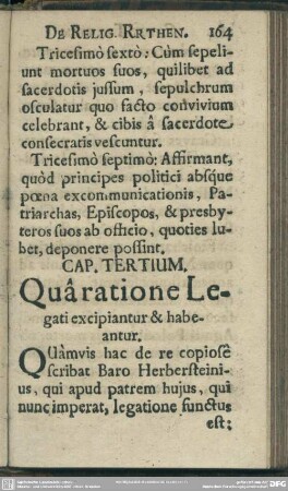 Cap. Tertium, Qua ratione Legati excipiantur & habeantur