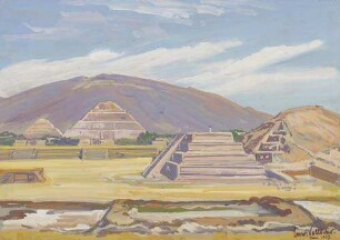 Sonnen- und Mondpyramide bei Mexiko City Januar 1937