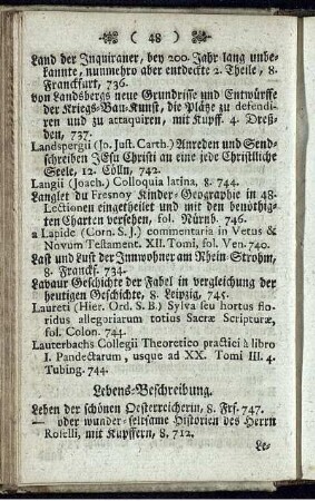Lebens-Beschreibung.