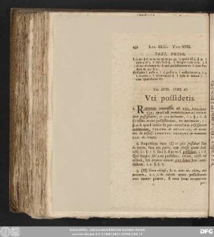 Tit. XVII. (VIII. 6.) Uti possidetis.