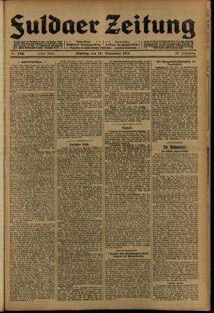 Erste Ausgabe vom Montag, den 30. Dezember 1912.
