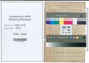 Entnazifizierung Josef Dirks , geb. 04.04.1895 (Rentmeister)