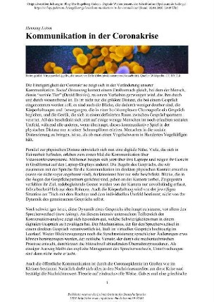 Kommunikation in der Coronakrise