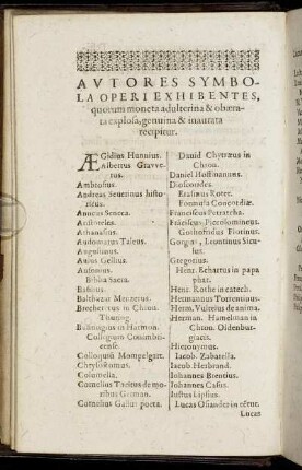 Autores Symbola Operi Exhibentes, [...]