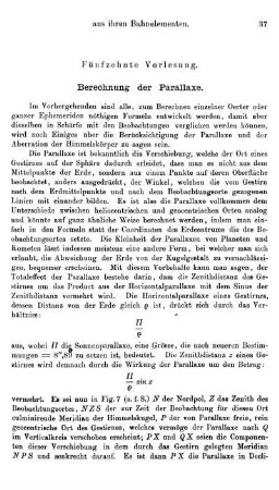 15. Berechnung der Parallaxe.