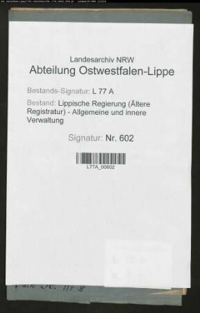 Akzisefreiheit des Gerichtsfrohn Plöger zu Lemgo