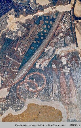 Thronender Christus in der Mandorla mit Erzengeln und Heiligen