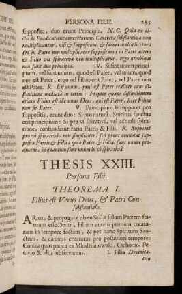 285-297, Thesis XXIII