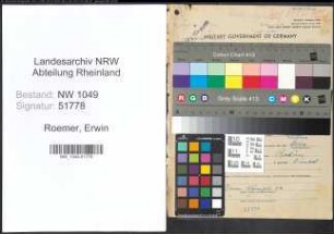 Entnazifizierung Erwin Roemer , geb. 13.06.1907 (Saenger)