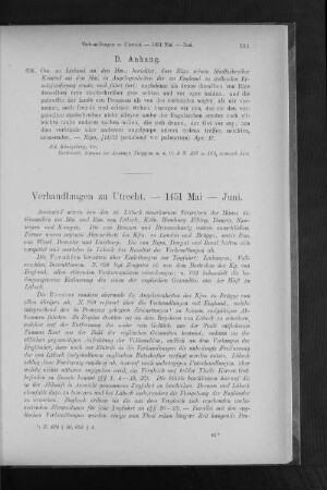 Verhandlungen zu Utrecht. - 1451 Mai -Juni.