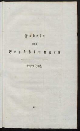 Fabeln und Erzählungen - Erstes Buch