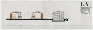 Appartmenthaus Lassenstraße (nicht realisiert) – Nordansicht, Südansicht, Querschnitt. Berlin-Grunewald, Lassenstraße 28