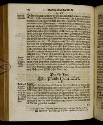 Der VII. Titul. Von Pfand-Contracten.