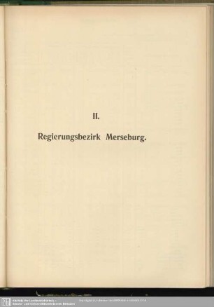 II. Regierungsbezirk Merseburg