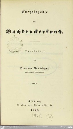 Encyklopädie der Buchdruckerkunst