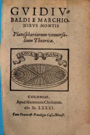 Planisphaeriorum universalium theorica