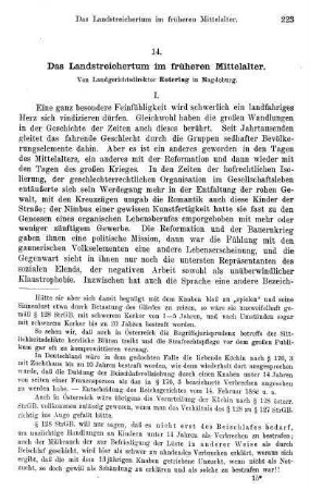 223-236, Das Landstreichertum im früheren Mittelalter