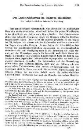 223-236, Das Landstreichertum im früheren Mittelalter