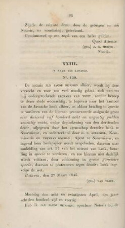 XXIII. In naam des konings. No. 129.