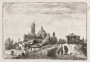 Italienische Idealveduten, IV: Ein Paduanisches Motiv mit Stadttor und Kuppelkirche