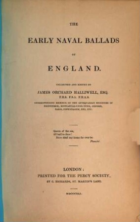 The early naval ballads of England