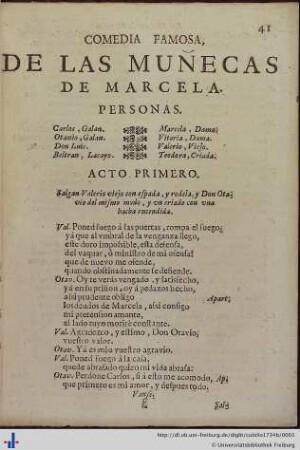 Comedia famosa, de las muñecas de Marcela