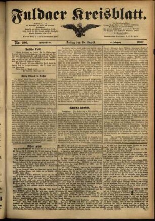Ausgabe vom Freitag, den 16. August 1907.