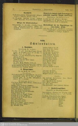 VII. Schulanstalten