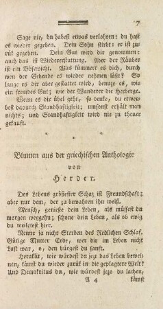 Blumen aus der griechischen Anthologie von Herder