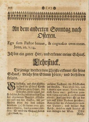 An dem anderten Sonntag nach Osteren.
