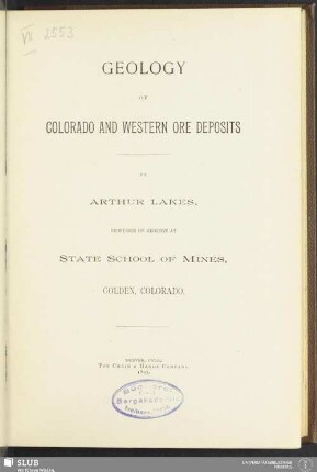 Geology of Colorado and western ore deposits