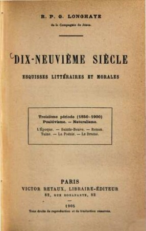 Dix-neuvième siècle : Esquisses littéraires et morales, 3