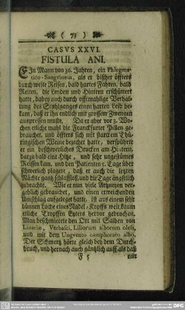 Casus XXVI. Fistula Ani