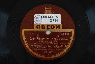 Der Freischütz : 2. Akt, Arie der Agathe: "Wie nahte mir der Schlummer"; I. Teil / (C. M. von Weber)