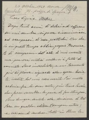 Brief an Ludwig Strecker (senior) an B. Schott's Söhne : 20.10.1920