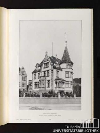 73. Villa in Stuttgart, Gerokstrasse 1. Architekten: Eisenlohr & Weigle, Kgl. Bauräte, daselbst.