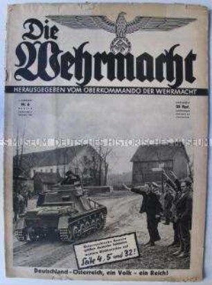 Fachzeitschrift "Die Wehrmacht" zum Einmarsch der Wehrmacht in Österreich
